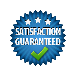 Satisfaction Guaranteed - Burst Badge Blue