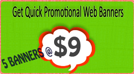 Buy 5 quick promotional web banners at cheap price but good quality