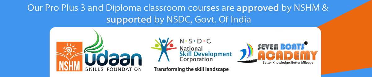 Seven Boats Academy Pro Plus 3, 6 months diploma and 1 year advanced diploma courses on digital marketing are approved by NSHM udaan skills Foundation, supported by NSDC, Govt of India