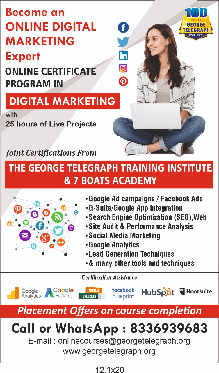 25 Hours Digital Marketing Course 31 - Digital Marketing Course by George Telegraph Seven Boats