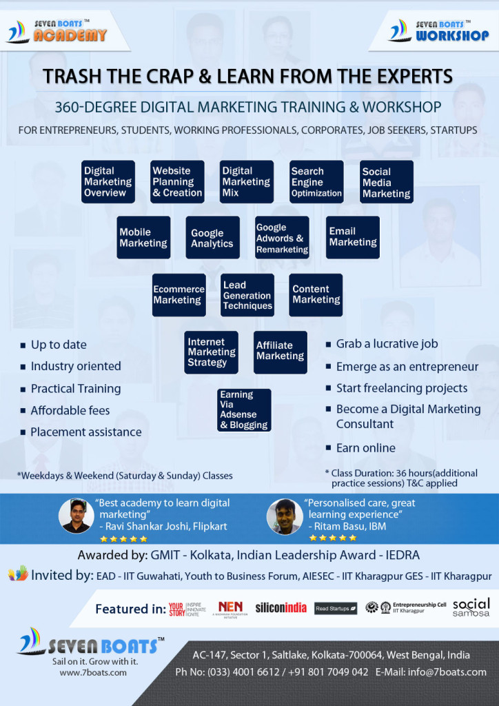 Seven Boats Academy: Premier Digital Marketing Training Institute in Kolkata for Advanced Digital Marketing Course 269 - 7boats brochure training 1 Digital Marketing Training Brochure - Seven Boats Academy