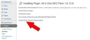 all in one seo activation