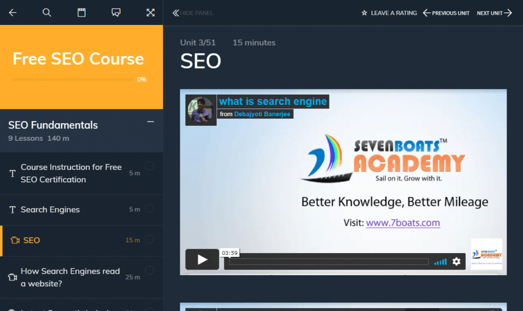Seven Boats Academy's Free SEO Certification Course, Free Digital Marketing Courses & Tutorials